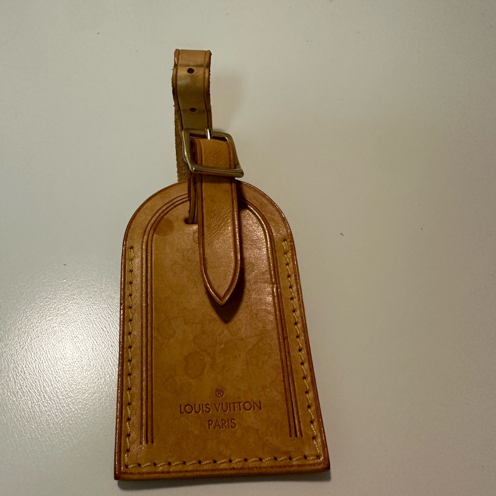 Louis Vuitton Brown Leather Luggage Tag